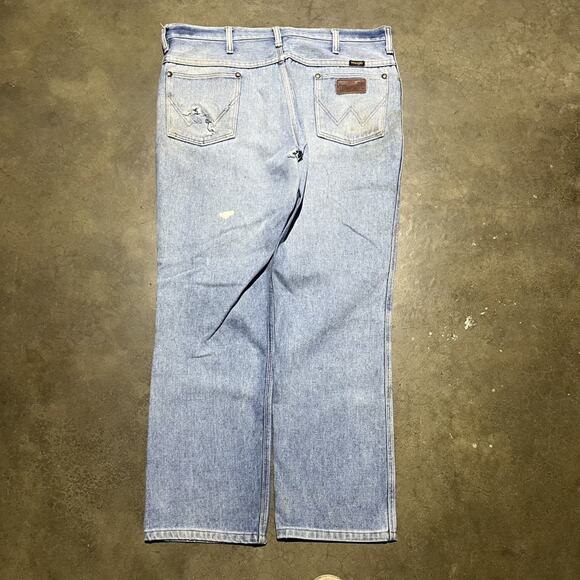 Vintage 70s Wrangler Blue Western Jeans 36x30 - Picture 3 of 7